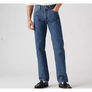 Levi's 501 Men's Original Straight Leg Button Fly Cotton Denim Jeans Sz 36 Blue